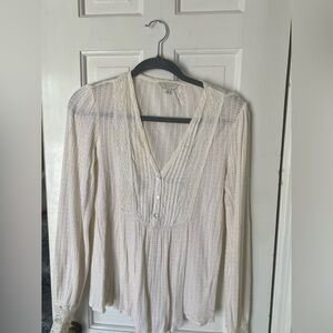 Lucky Brand White Lace Detail Blouse